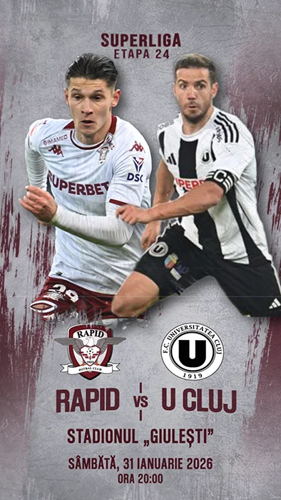 Meciul următor: Rapid - Universitatea Cluj